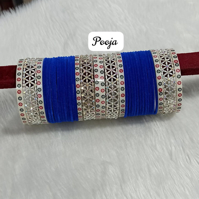 Pooja Bangles Silver Plated AD Bangles Set