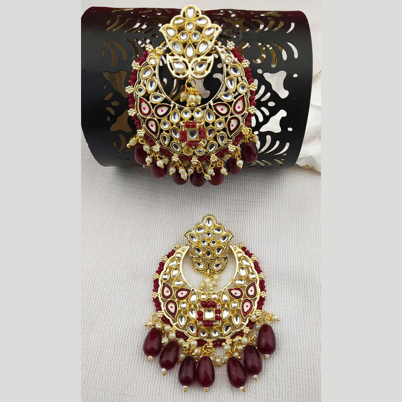 Pooja Bangles Gold Plated Kundan Stone Dangler Earrings