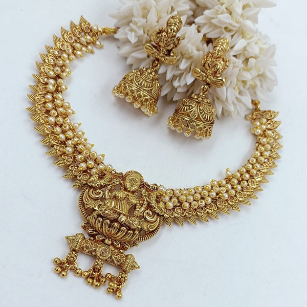 Pooja Bangles Gold Plated Temple Necklace Set