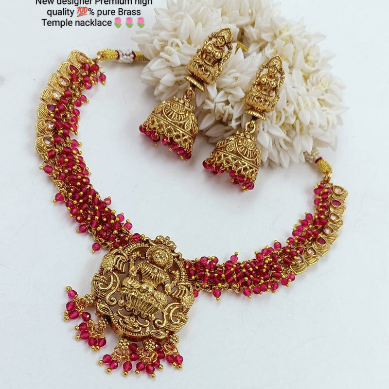 Pooja Bangles Gold Plated Temple Necklace Set