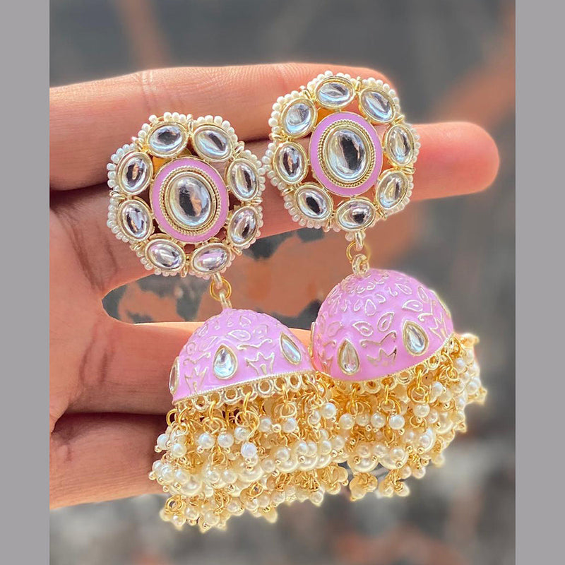 Pooja Bangles Gold Plated Meenakari Jhumki Earrings