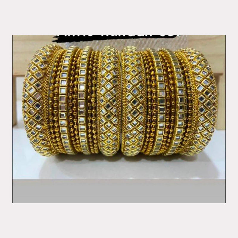 Pooja Bangles Gold  Plated Velvet Bangle Set