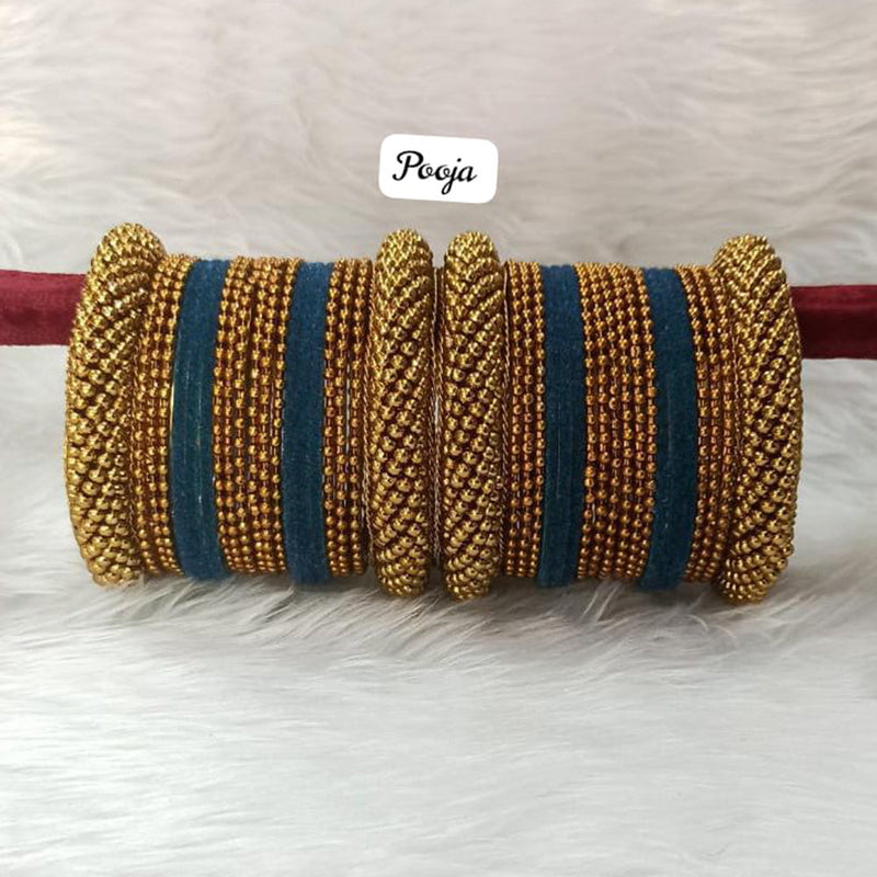 Buy AheliRoyal Design Silk Thread Bangle Set Saree Matching Chuda Indian  Traditional Wedding Fashion Jewelry for Women Online at desertcartINDIA