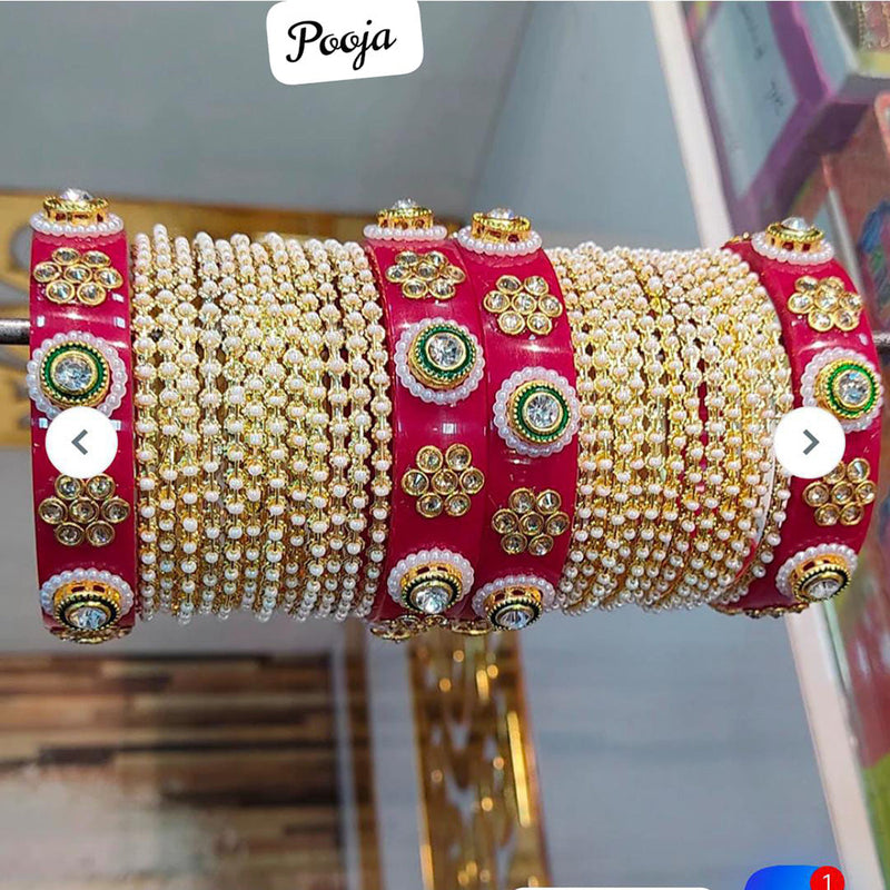 Pooja Bagles Gold Plated Bangles Set