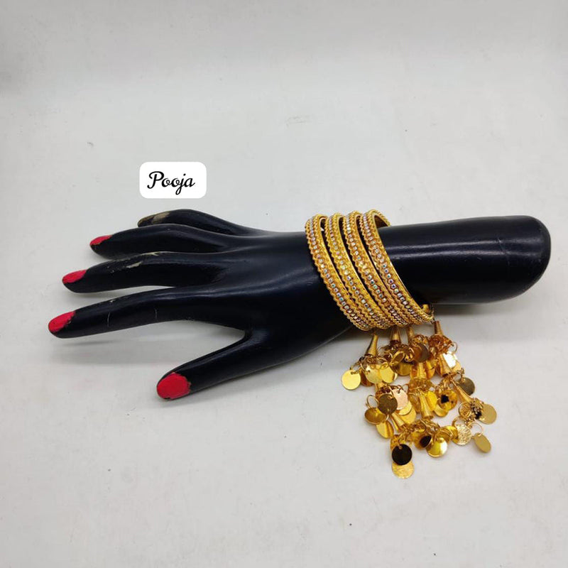 Pooja Bagles Gold Plated Bangles Set