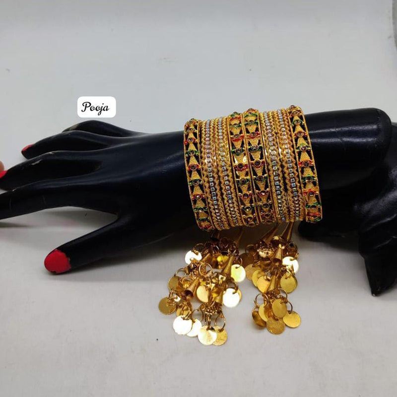 Pooja Bagles Gold Plated Bangles Set