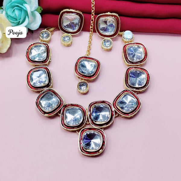 Pooja Bangles Crystal Necklace Set