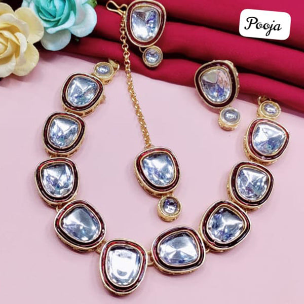 Pooja Bangles Crystal Necklace Set