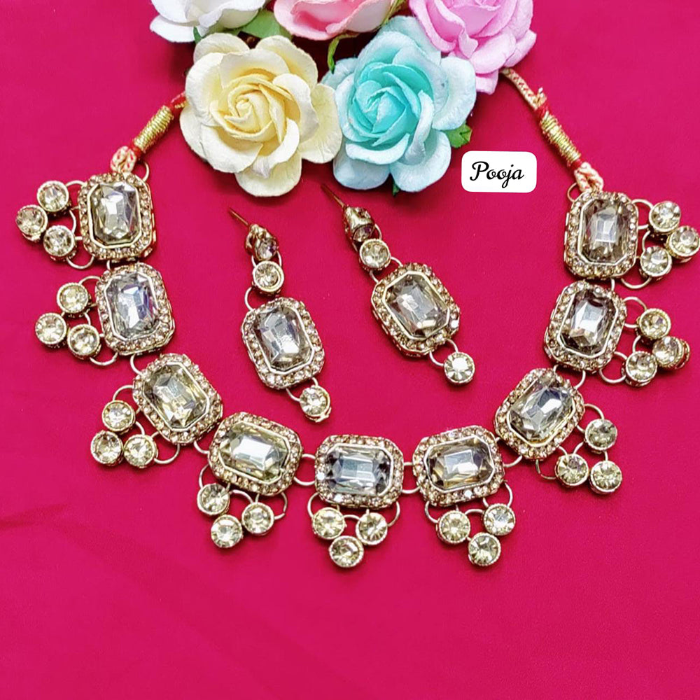 Pooja Bangles Crystal Necklace Set