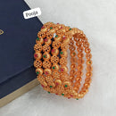 Pooja Bangles Rose Gold Plated Pota Stone Bangles Set