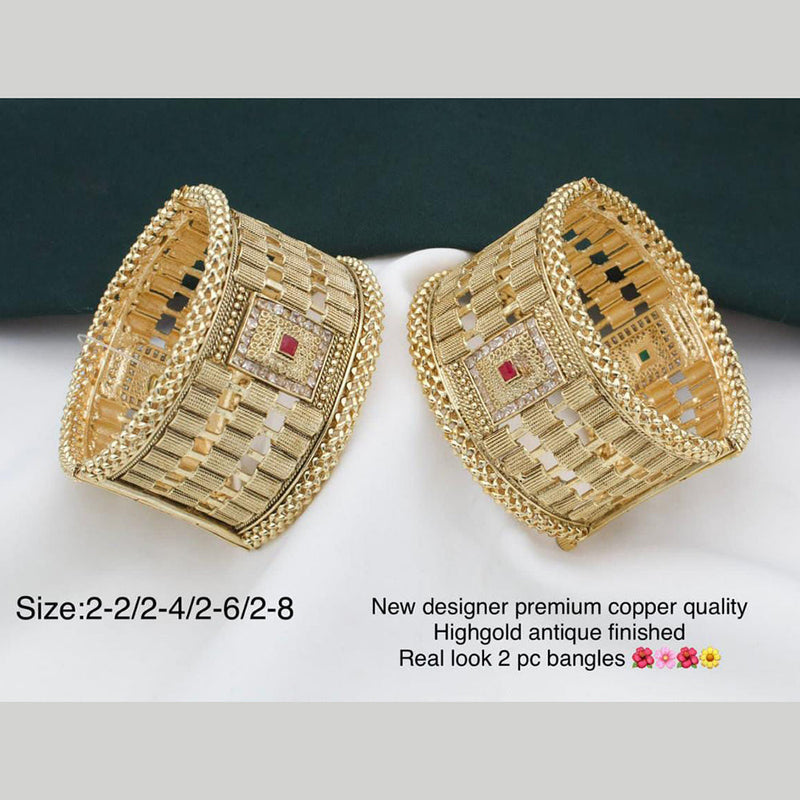 Pooja Bangles Gold Plated Pota Stone Bangles Set