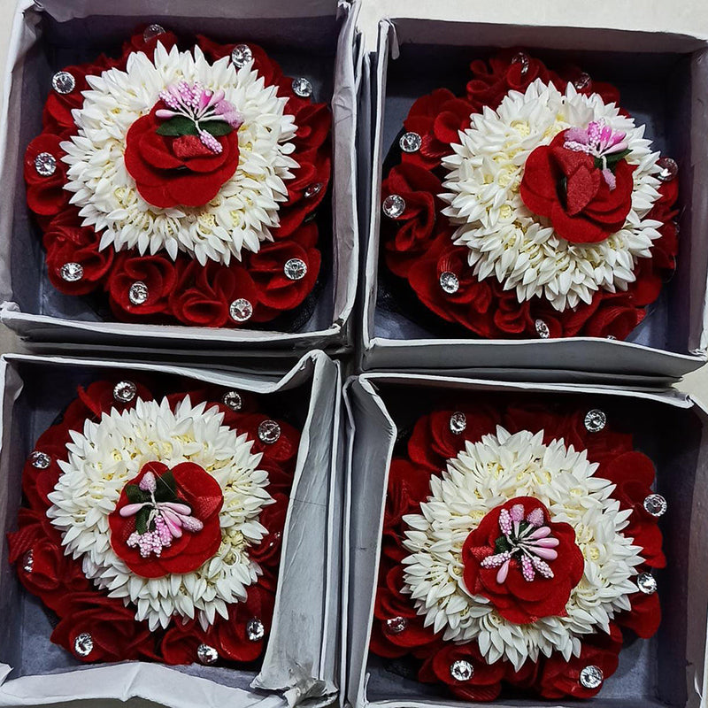 Pooja Bangles Floral Hair Brooch (Pack Of 4)