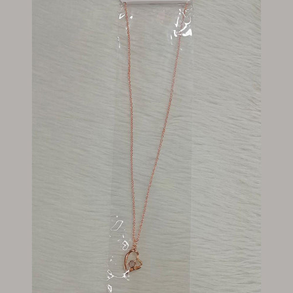 Pooja Bangles Rose Gold Plated Heart Chain Pendant