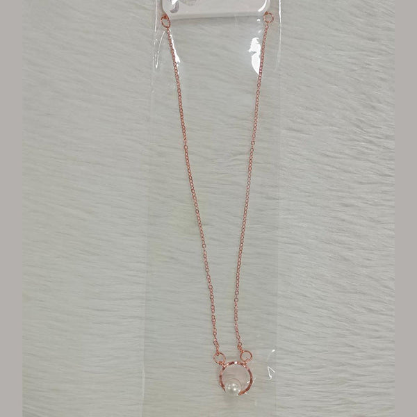 Pooja Bangles Rose Gold Plated Heart Chain Pendant