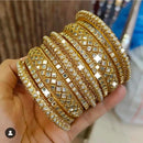 Pooja Bangles Gold Plated Mirror Bangles Set