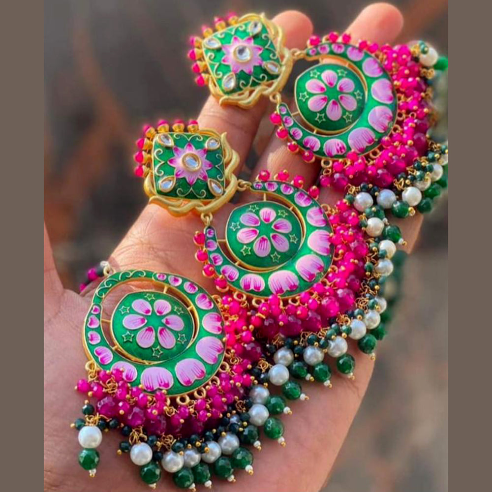 Pooja Bangles Gold Plated Meenakari Earrings