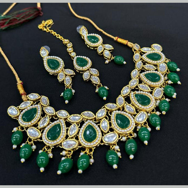 Pooja Bangles Gold Plated Crystal Stone Necklace Set