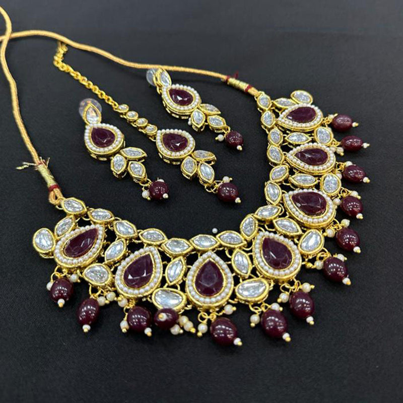 Pooja Bangles Gold Plated Crystal Stone Necklace Set