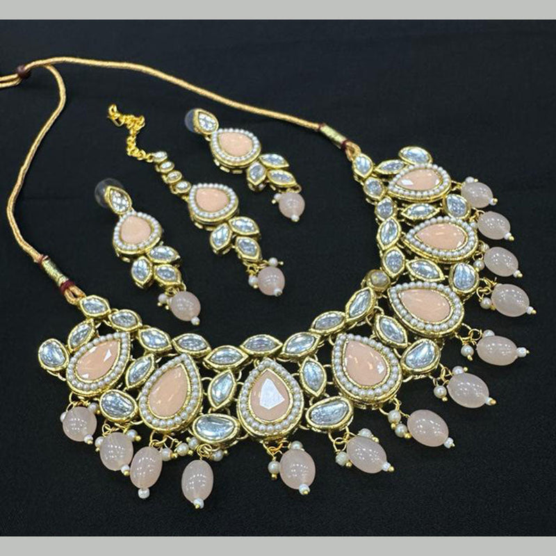 Pooja Bangles Gold Plated Crystal Stone Necklace Set