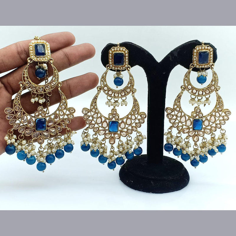 Pooja Bangles Gold Plated Crystal Stone Dangler Earrings