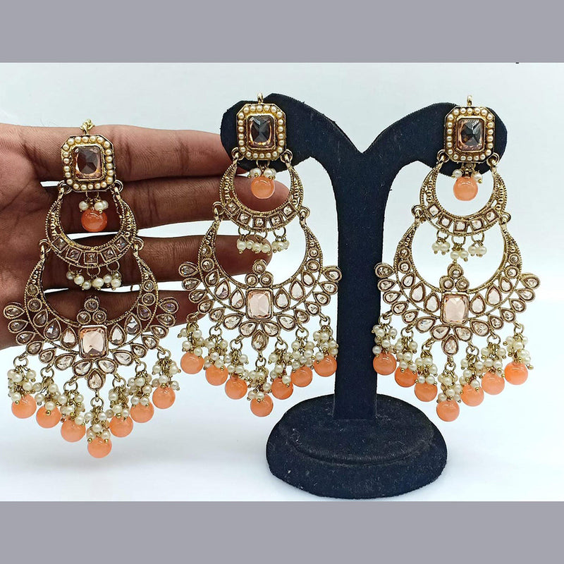 Pooja Bangles Gold Plated Crystal Stone Dangler Earrings