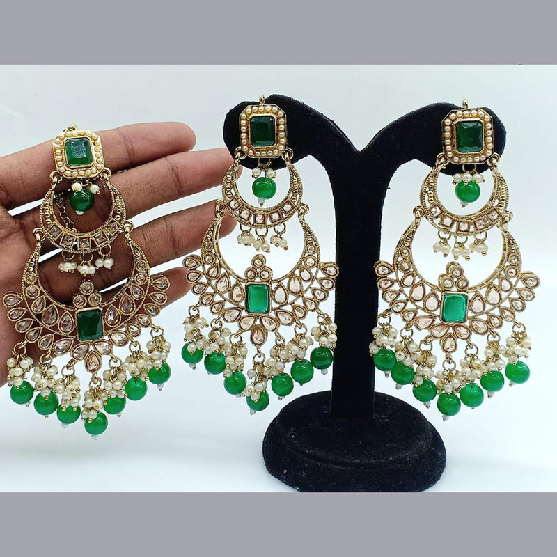 Pooja Bangles Gold Plated Crystal Stone Dangler Earrings