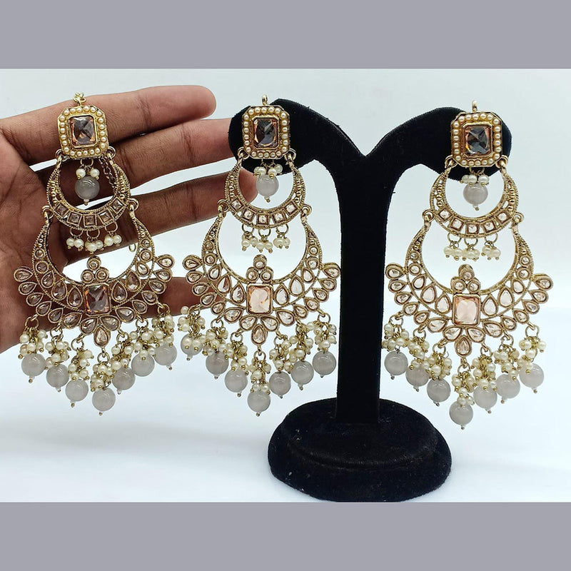 Pooja Bangles Gold Plated Crystal Stone Dangler Earrings