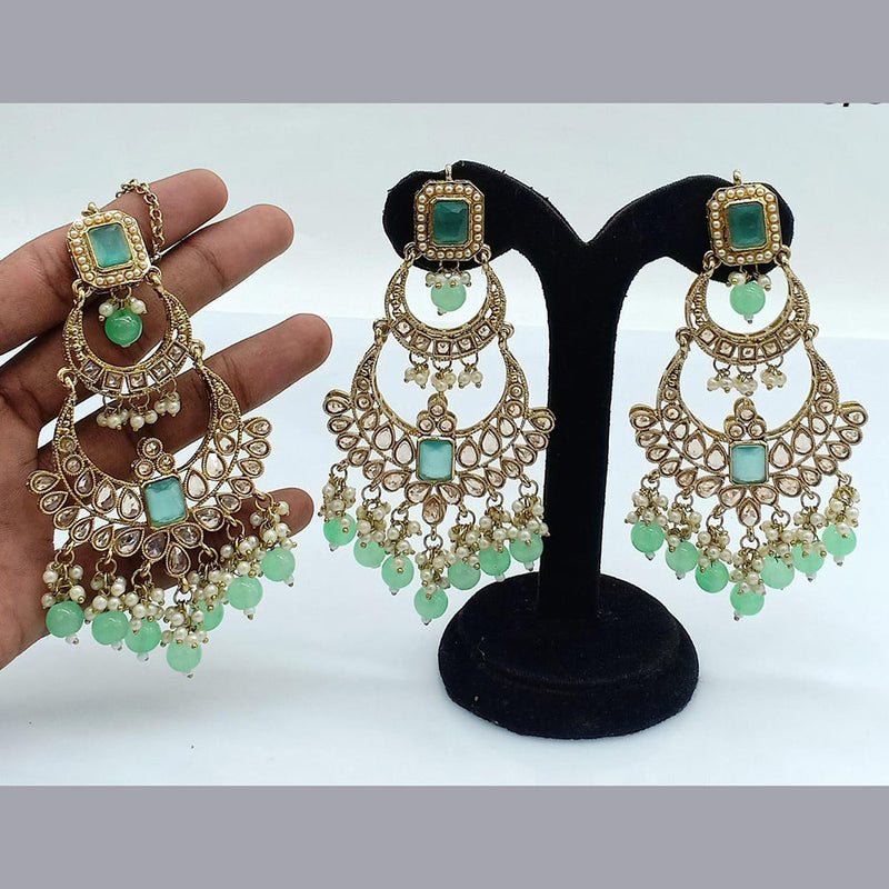 Pooja Bangles Gold Plated Crystal Stone Dangler Earrings