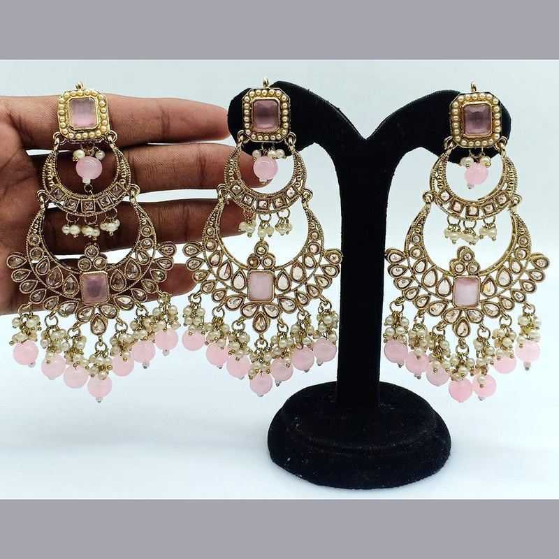 Pooja Bangles Gold Plated Crystal Stone Dangler Earrings