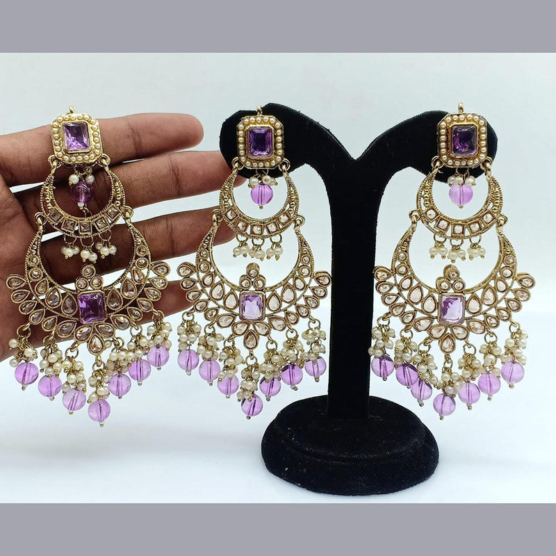 Pooja Bangles Gold Plated Crystal Stone Dangler Earrings