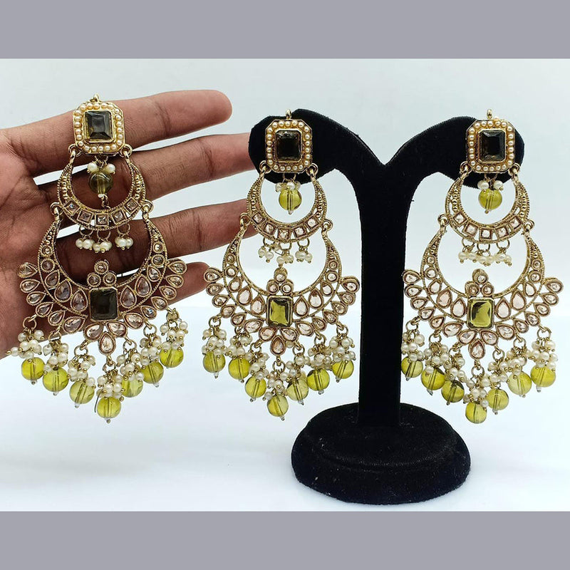 Pooja Bangles Gold Plated Crystal Stone Dangler Earrings