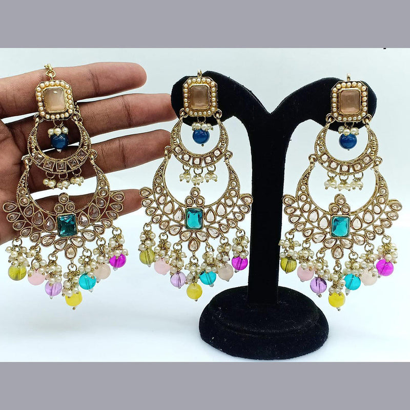 Pooja Bangles Gold Plated Crystal Stone Dangler Earrings