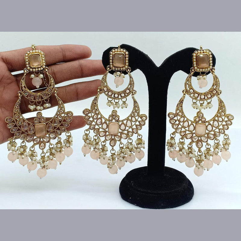 Pooja Bangles Gold Plated Crystal Stone Dangler Earrings