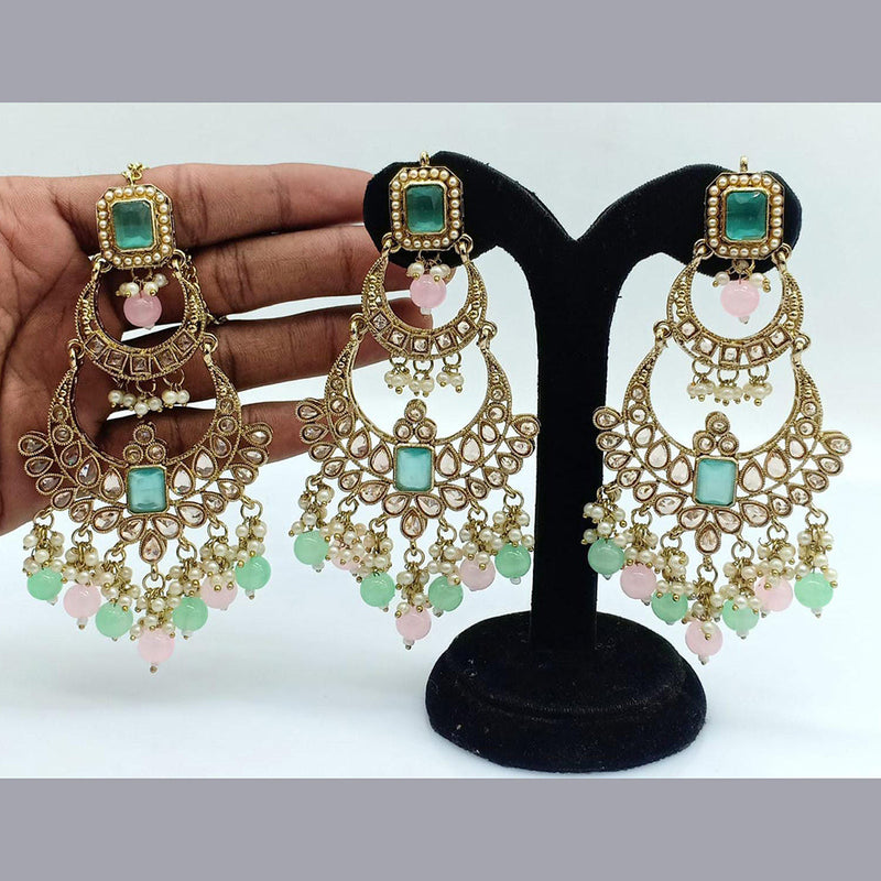 Pooja Bangles Gold Plated Crystal Stone Dangler Earrings