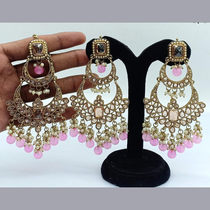 Pooja Bangles Gold Plated Crystal Stone Dangler Earrings