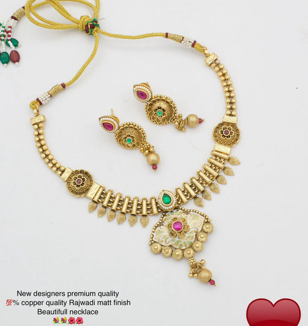 Pooja Bangles Gold Plated Pota Necklace set