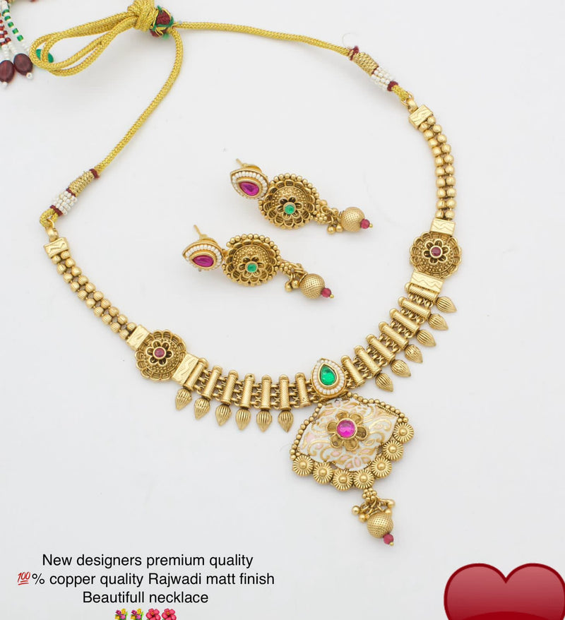 Pooja Bangles Gold Plated Pota Necklace set