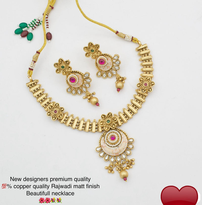 Pooja Bangles Gold Plated Pota Necklace set