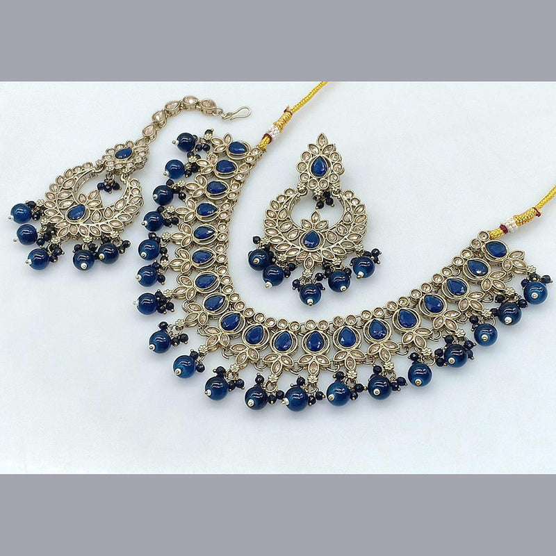 Pooja Bangles Gold Plated Crystal Stone Necklace Set