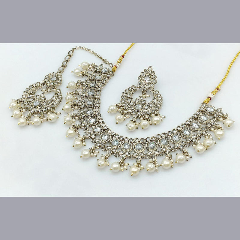 Pooja Bangles Gold Plated Crystal Stone Necklace Set