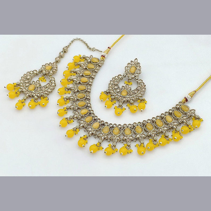 Pooja Bangles Gold Plated Crystal Stone Necklace Set