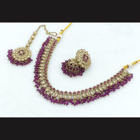 Pooja Bangles Gold Plated Crystal Stone Necklace Set