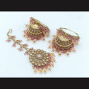 Pooja Bangles Gold Plated Jhumki Earrings With Maangtikka-10743116