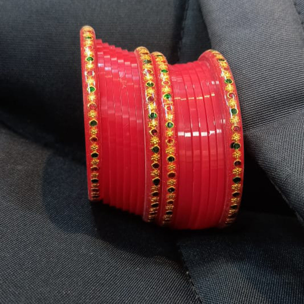 Pooja Bangles Gold Plated Acrylic Bangles Set
