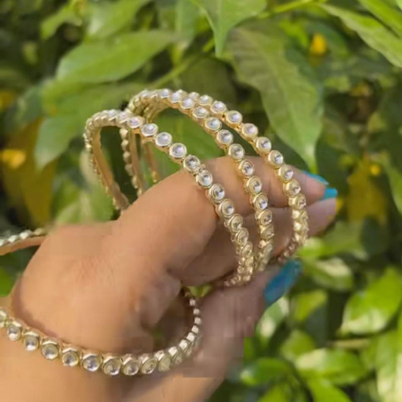 Pooja Bangles Gold Plated Kundan Bangles Set