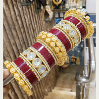 Pooja Bangles Gold Plated Acrylic Bangles Set