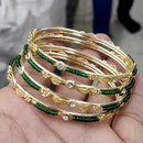 Pooja Bangles Gold  Plated Pearl Bangle Set