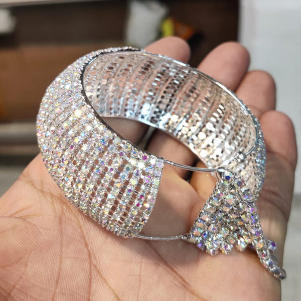 Pooja Bangles Silver Plated Austrian Stone Bracelet