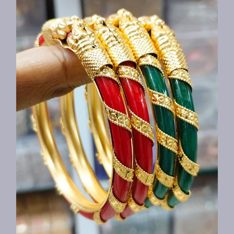 Pooja Bangles Gold Plated Acrylic Bangles Set