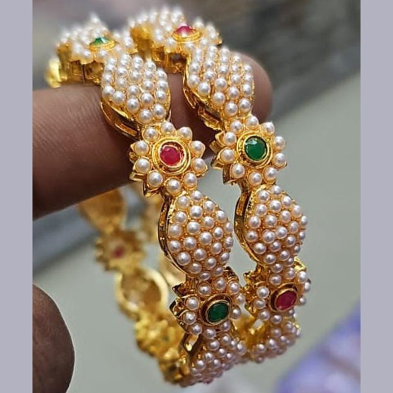 Pooja Bangles Gold  Plated Pearl Bangle Set